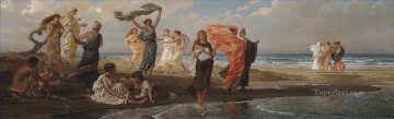 Simbolismo del baño de niñas griegas Elihu Vedder Pinturas al óleo